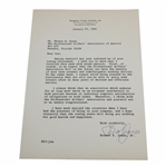 Robert T. Jones Jr. Signed Letter to PGA Ex. Dir. Tom Crane on Pers. Letterhead - 1/20/1965 JSA ALOA