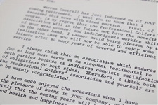 Robert T. Jones Jr. Signed Letter to PGA Ex. Dir. Tom Crane on Pers. Letterhead - 1/20/1965 JSA ALOA