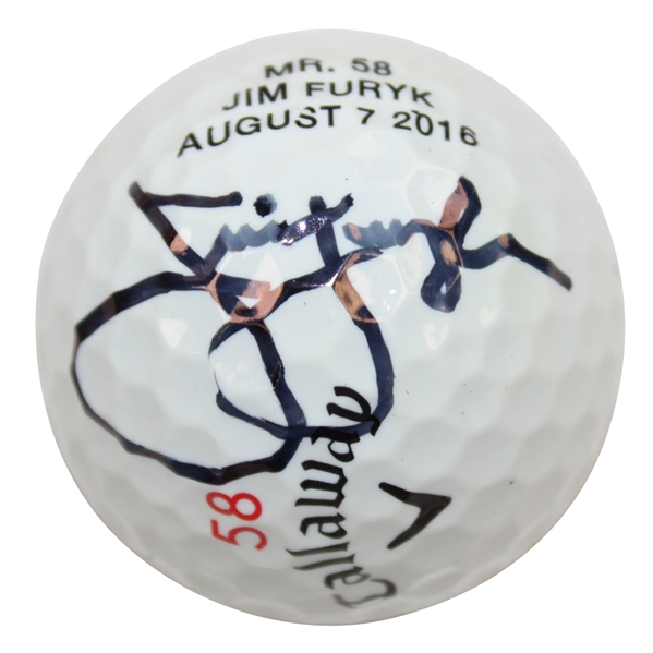 Jim Furyk Signed Mr 58 Jim Furyk August 7 2016 Callaway 58 Logo Golf Ball JSA #AH45171