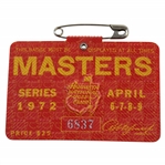 1972 Masters Tournament SERIES Badge #6837 - Jack Nicklaus Winner