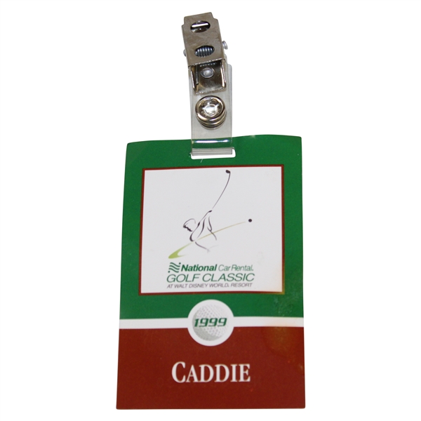 1999 National Car Rental Golf Classic Caddy Badge - Tiger Woods Win