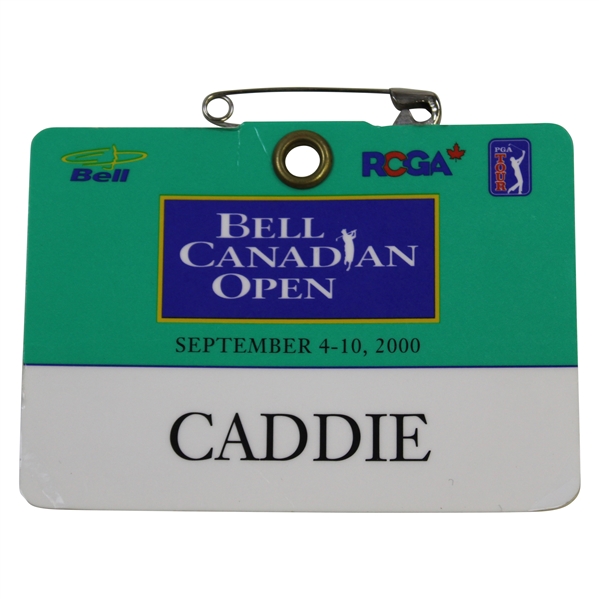 2000 Bell Canadian Open Caddy Badge - Tiger Woods Win & Famous Bunker Shot