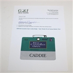 2000 Bell Canadian Open Caddy Badge - Tiger Woods Win & Famous Bunker Shot