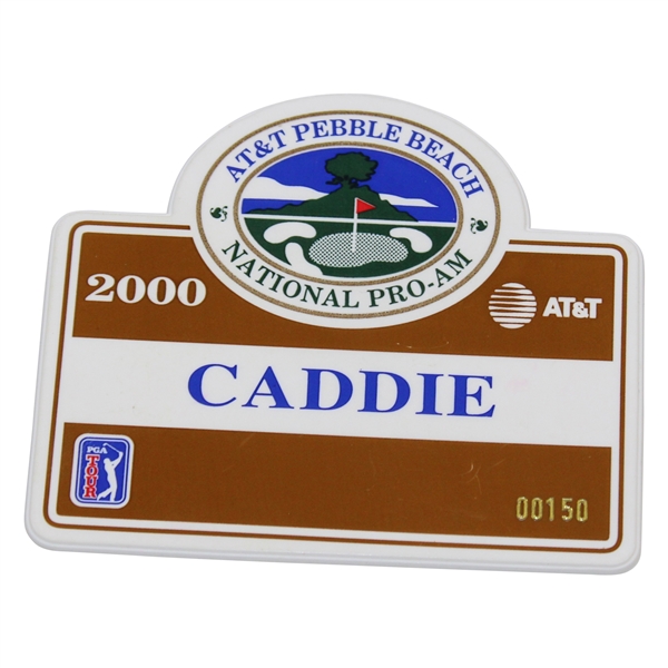 2000 AT&T Pebble Beach National Pro-Am Caddy Badge - Tiger Woods Win