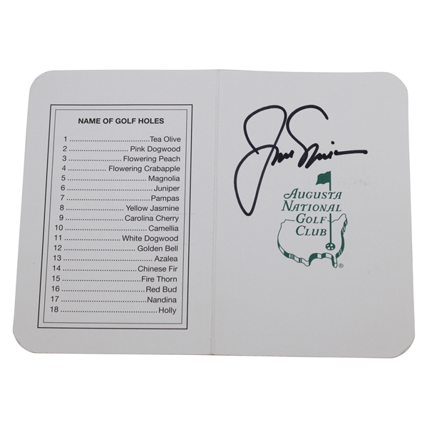 Jack Nicklaus Signed Augusta National Scorecard JSA ALOA