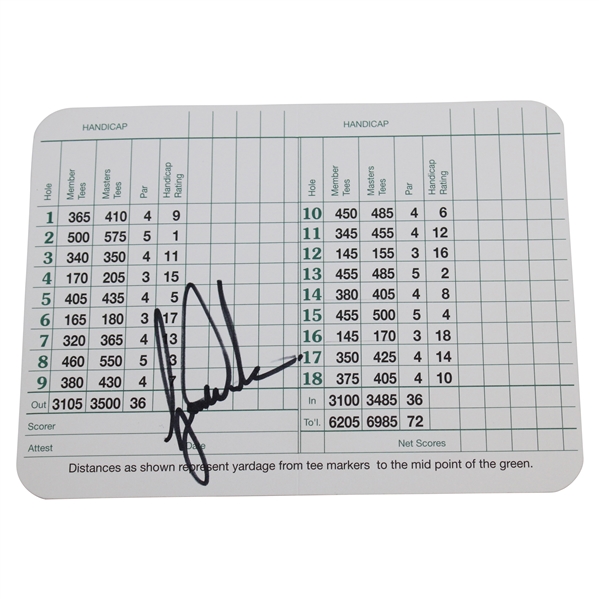 Tiger Woods Signed Augusta National Scorecard - Circa 2001 JSA Full #YY12127