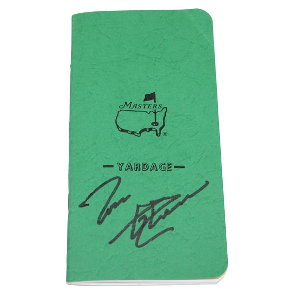 Tom Scherrer Signed 2001 Masters Yardage Book - Tiger Woods Win