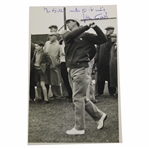 Joe Carr Signed Post Swing Black and White Photo - World Gold Hall of Famer JSA ALOA