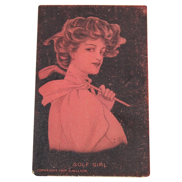 1907 Golf Girl Illustrated Postcard by D. Hillson