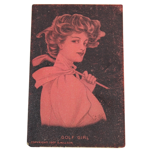 1907 'Golf Girl' Illustrated Postcard by D. Hillson