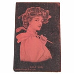 1907 'Golf Girl' Illustrated Postcard by D. Hillson
