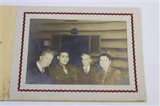 Joe Louis Signed Original Photo Souvenir Folder in Uniform with Gentlemen JSA ALOA