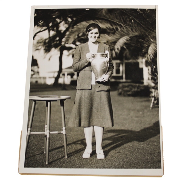 1931 Maureen Orcutt Original Associated Press Photo with Trophy