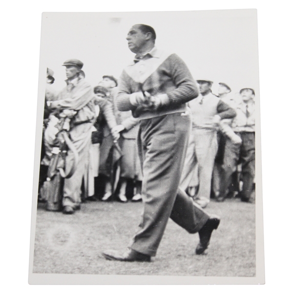 Walter Hagen Mid Swing Black and White Photo with Backside Notations