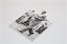Walter Hagen Mid Swing Black and White Photo with Backside Notations