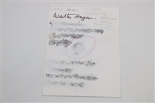 Walter Hagen Mid Swing Black and White Photo with Backside Notations