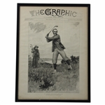 1890 The Graphic Illustrated 'Balfour Playing at Hayling Island' Newspaper - May 3rd - Framed
