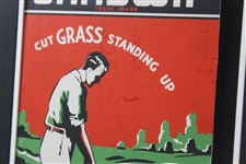 Vintage Village Blacksmith 'Use Like A Golf Club' Graswip Advertising Broadside - Framed