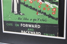 Vintage Village Blacksmith 'Use Like A Golf Club' Graswip Advertising Broadside - Framed