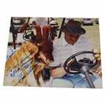 Sam Snead Signed 'Meister' Golden Retriever in Golf Cart Personalized 8x10 Photo JSA ALOA