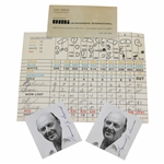 Sam Snead's Personal Pine Tree GC Used Scorecard w/Business Card & Two Signed Photos JSA ALOA