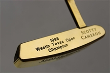Champion Hal Sutton's Scotty Cameron Gold Plated Newport Putter for 1998 Westin Texas Open Win