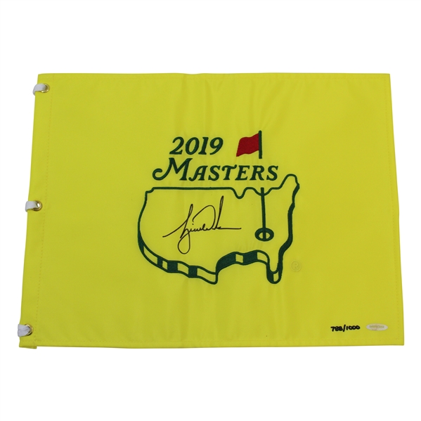 Tiger Woods Signed 2019 Masters Embroidered Flag UDA #788/1000 #BAM150252
