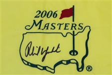 Phil Mickelson Signed 2006 Masters Embroidered Flag JSA ALOA