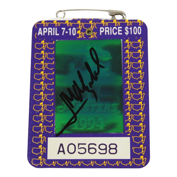 Jose Maria Olazabal Signed 1994 Masters Tournament SERIES Badge #A05698 JSA ALOA