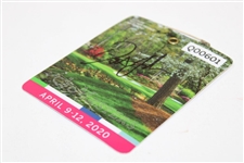 Dustin Johnson Signed 2020 Masters Tournament SERIES Badge #Q00601 JSA ALOA