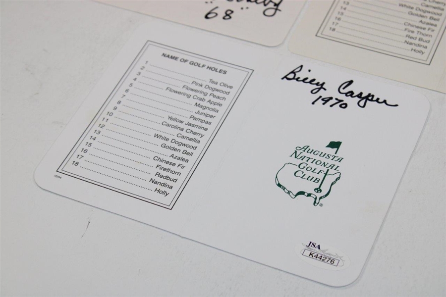 Bob Goalby, Gay Brewer & Billy Casper Signed Augusta National GC Scorecards JSA Stickers