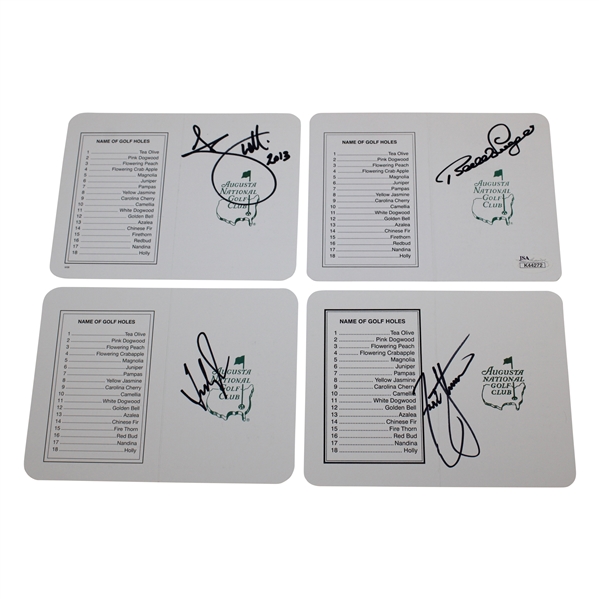 Scott, Langer, Johnson & Couples Signed Augusta National GC Scorecards JSA ALOA