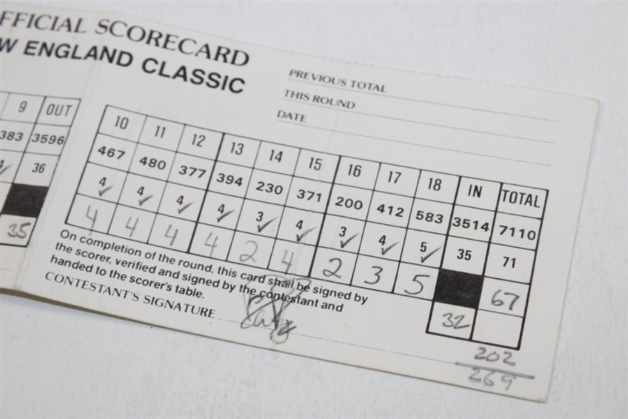 David Feherty Scorecard From 1994 New England Classic Ed Fiori Marker
