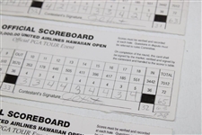 Record Breaking John Huston Scorecards From 1998 United Airlines Hawaiian Open Win - 3 Rounds