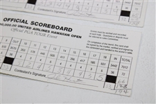 Record Breaking John Huston Scorecards From 1998 United Airlines Hawaiian Open Win - 3 Rounds