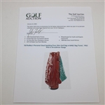 Ed Dudley's Personal Used Spalding Pony Skin Golf Bag w/ANGC Bag Towel, 1963 WGA & Broadmoor Badge