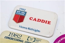 Five (5) 1982 Official Caddy Badges - Eastern, Greater Milwaukee, Bay Hill & others