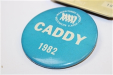 Five (5) 1982 Official Caddy Badges - Eastern, Greater Milwaukee, Bay Hill & others