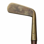 Carron Smooth Face Brass Head Hickory Putter with Shaft Stamp
