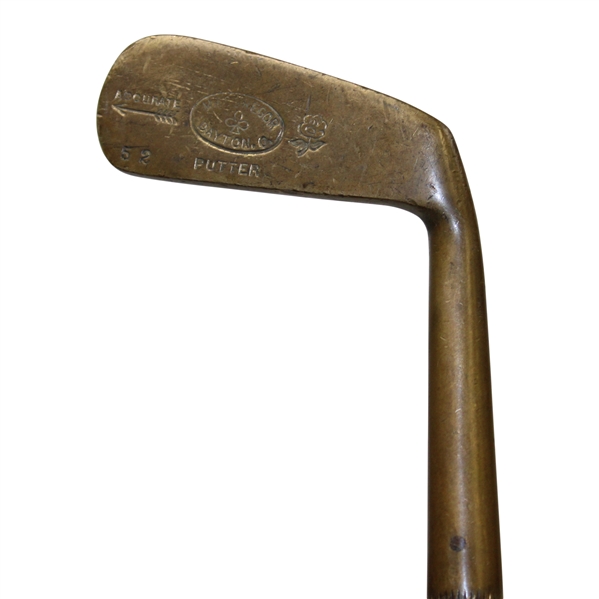 MacGregor Dayton Accurate 52 Brass Hickory Putter with Shaft Stamp