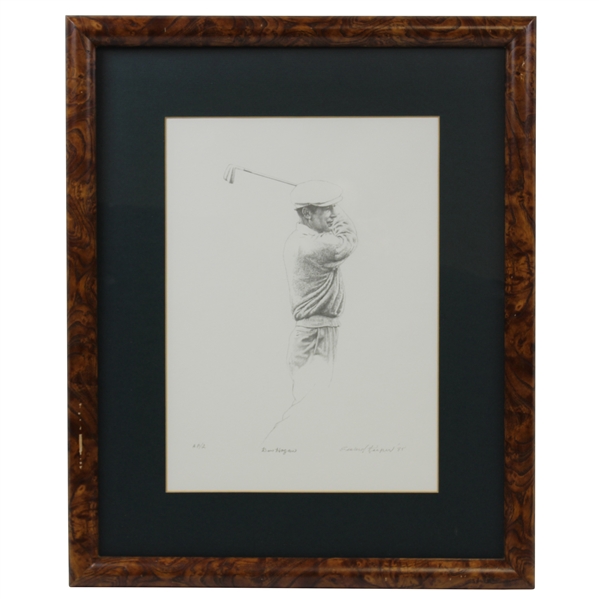 Artist Proof (Ap/2) Pencil Drawing Lithograph Of Ben Hogan, Signed By Artist Edward Kasper