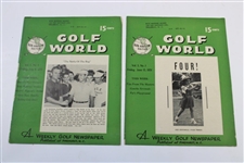 (5) 1951 Subscriber Issues Of Golf Weekly Magazine Belonging To Prominent Amateur Maureen Orcutt