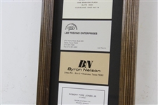 Business Cards From 12 Golf Hall Of Fame Players Jones, Hagen & others - Framed