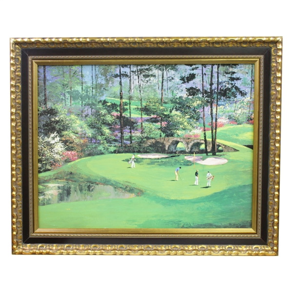 Vibrant Enhanced Amen Corner at Augusta National Presentation Poster by Mark King - Framed