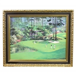 Vibrant Enhanced Amen Corner at Augusta National Presentation Poster by Mark King - Framed