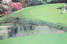 Vibrant Enhanced Amen Corner at Augusta National Presentation Poster by Mark King - Framed
