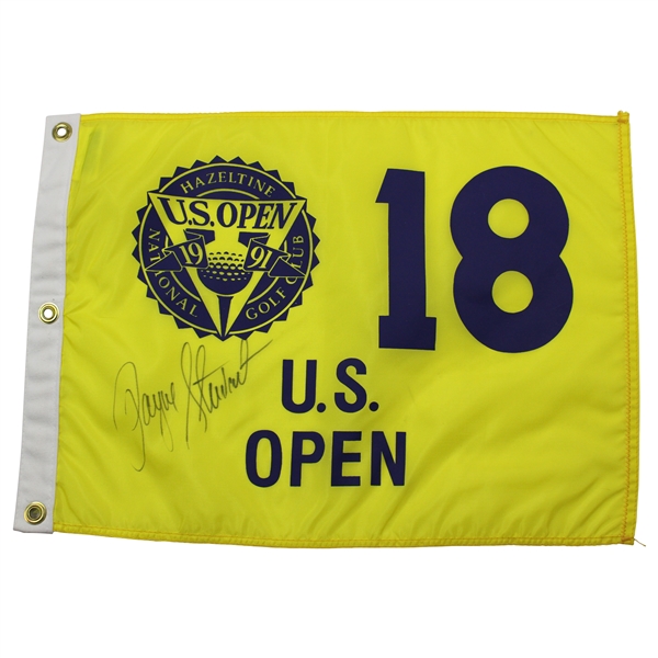 Payne Stewart Signed 1991 US Open at Hazeltine Flag JSA ALOA