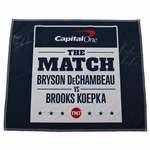 Bryson DeChambeau & Brooks Kopeka Signed Capital One 'The Match' Navy Cloth Signage JSA ALOA
