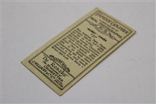 1928 Bobby Jones J. Millhoff & Co. Famous Golfers Card #20