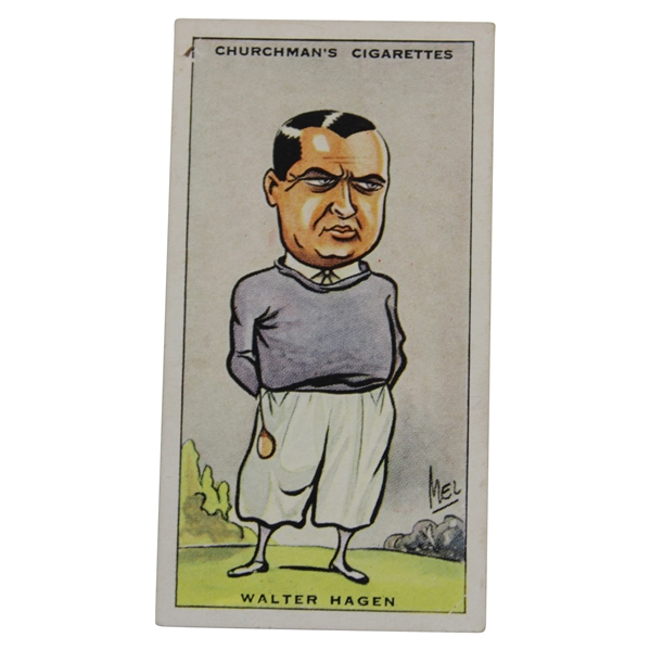 1931 Walter Hagen W.A. & A.C. Churchman Cigarettes No. 20 Prominent Golfers Card